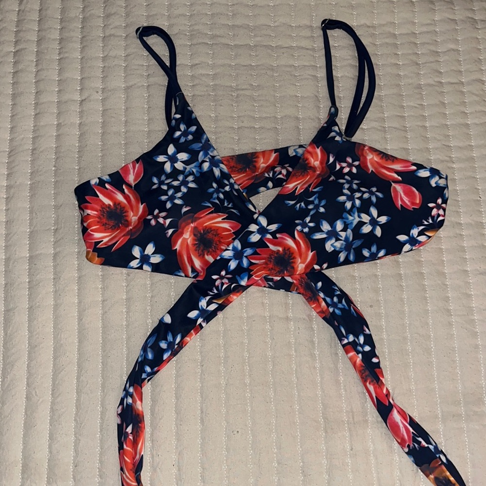 Floral bathing suit top
